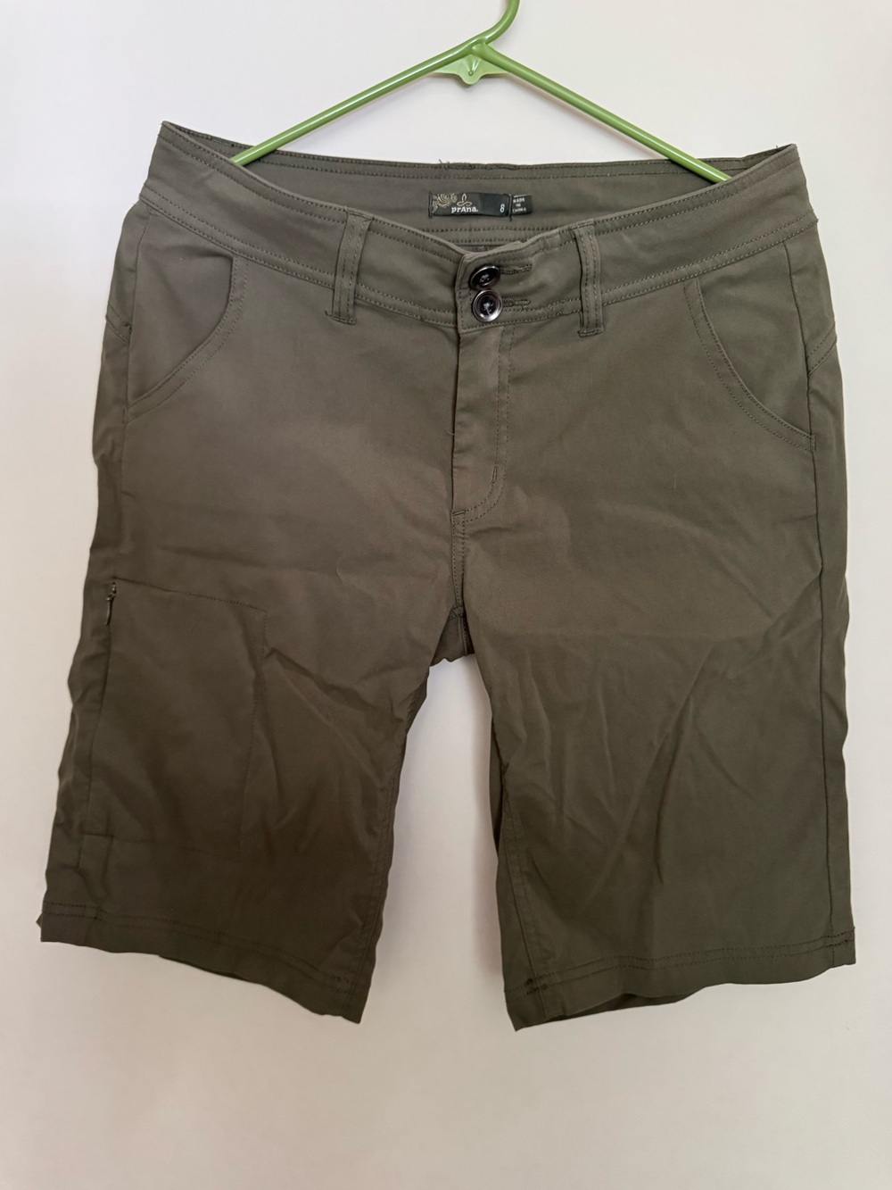 Prana Olive Green Utility Shorts 8
